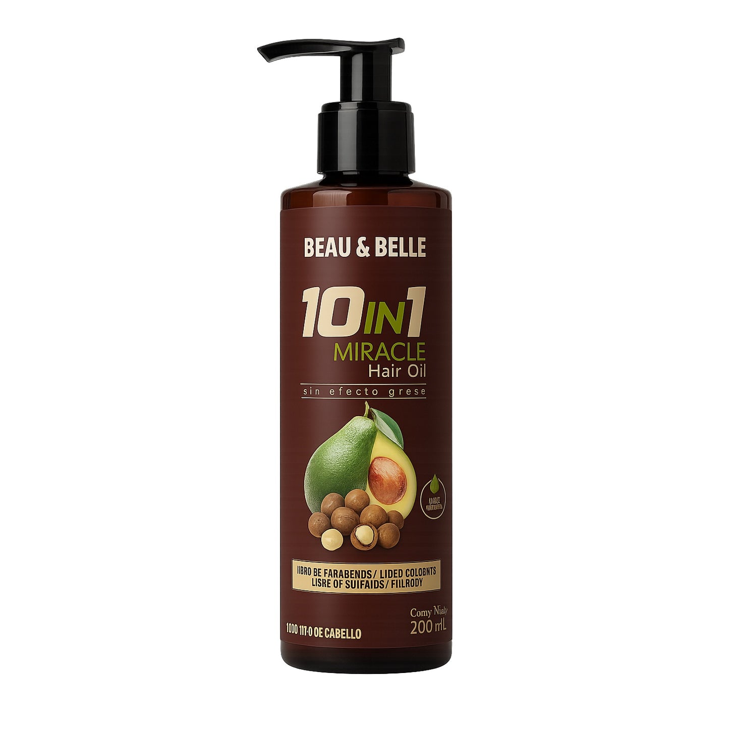 Aceite Reparador Capilar 10 en 1 Beau & Belle 200 mL